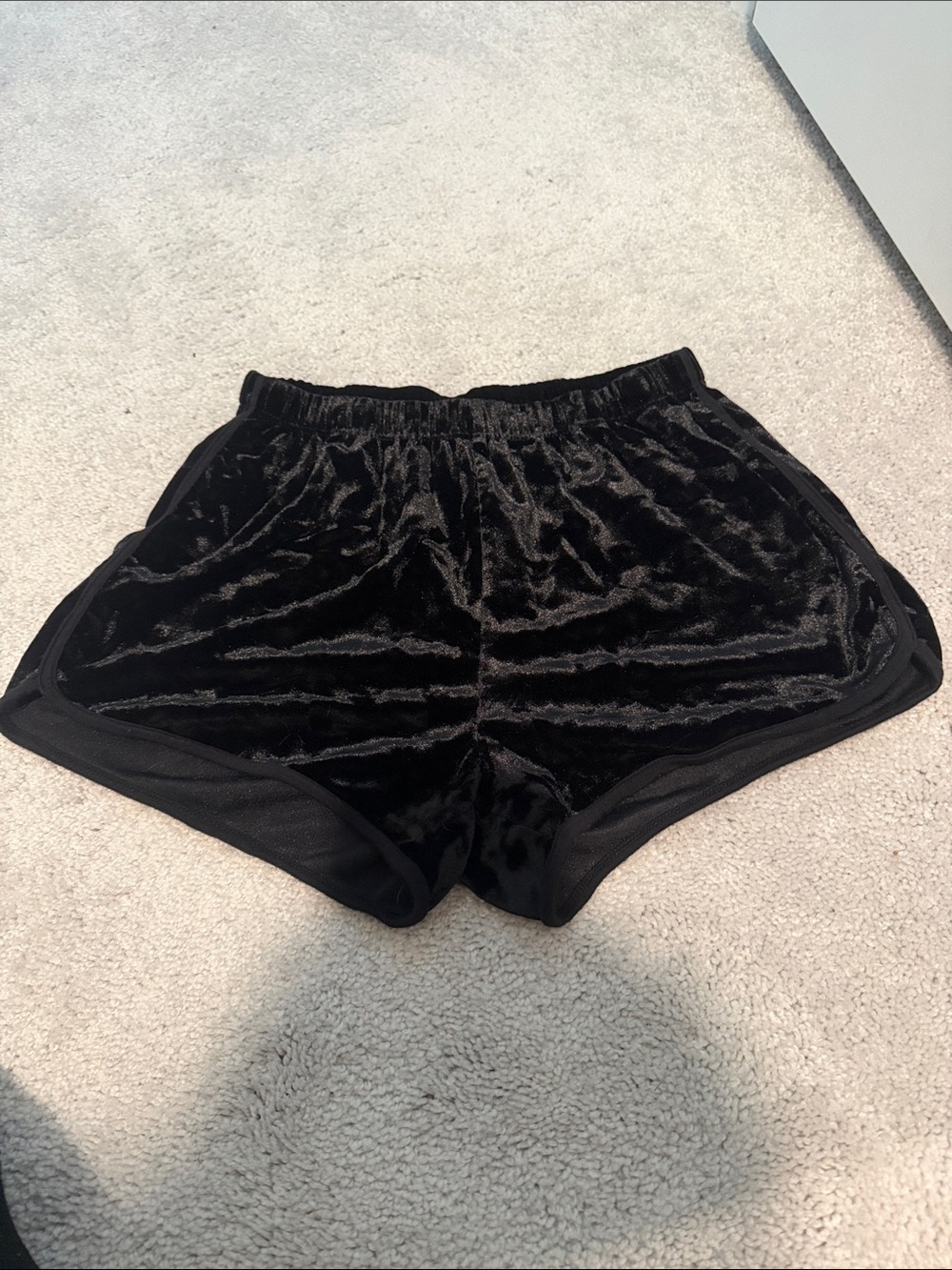 Garage Black Velvet Athletic Lounge Shorts